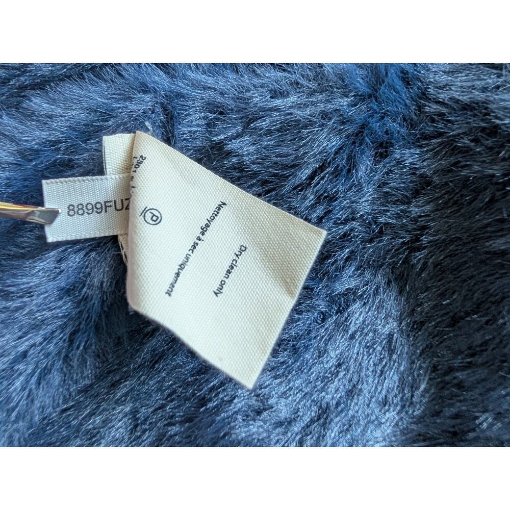 NWT L'Agence Harriet Fuzzy Knit Blouson Sleeve Cardigan Size L Indigo #3C509 - Picture 12 of 12